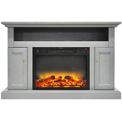 Cambridge CAM5021-2GRYLG2 Sorrento Electric Fireplace with an Enhanced Log Display and 47 in. Entertainment Stand in Gray - B075QHHFKC